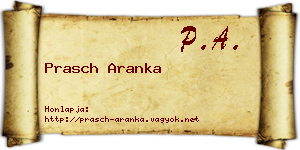 Prasch Aranka névjegykártya